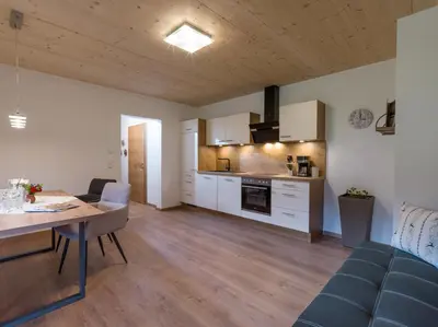Küche/Küchenzeile in der Unterkunft Appartements Bichldorf