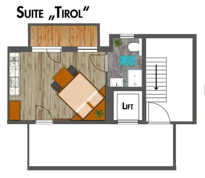 Grundriss der Unterkunft Appartement Pension Auhof