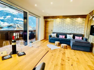Ein Sitzbereich in der Unterkunft Royal Swan Appartement, Tirol