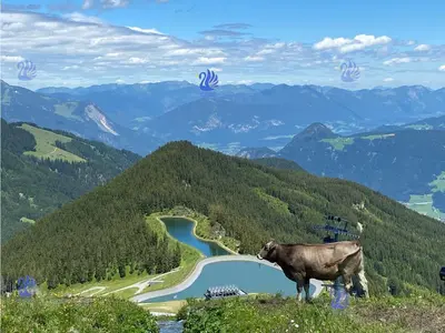 Ein allgemeiner Bergblick oder ein Berglick von der Ferienwohnung aus