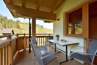Ein Balkon oder eine Terrasse in der Unterkunft Appartement Erlenau