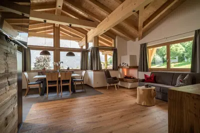 Ein Sitzbereich in der Unterkunft Haus Auermühle