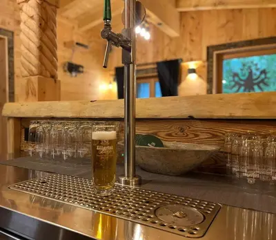 Küche/Küchenzeile in der Unterkunft Luxus Apartment Nina mit Zirbenhütte