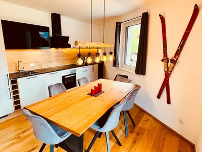 Küche/Küchenzeile in der Unterkunft Tiroler Zeitgeist Apartment Fügen