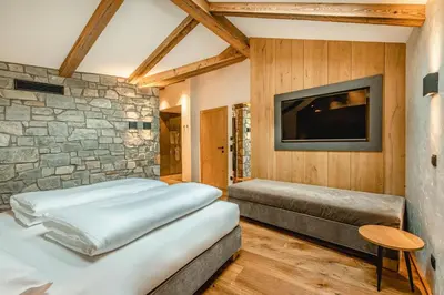 Ein Bett oder Betten in einem Zimmer der Unterkunft Apartmenthaus Wiesenhof