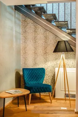 Ein Sitzbereich in der Unterkunft Apartmenthaus Wiesenhof
