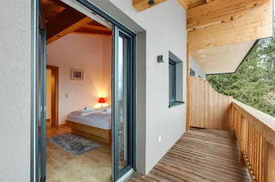 Ein Bett oder Betten in einem Zimmer der Unterkunft Ski in - Ski out Panoramaferienhaus Breitmoos neben Mittelstation