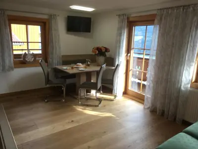 Ein Sitzbereich in der Unterkunft Schröckhof