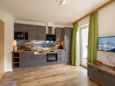 Küche/Küchenzeile in der Unterkunft Appartementhaus Arbiskogelblick