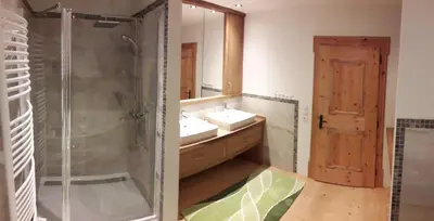 Ein Badezimmer in der Unterkunft Zirbenchalet Obergruben
