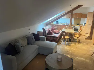 Ein Sitzbereich in der Unterkunft Gästehaus Högerhof