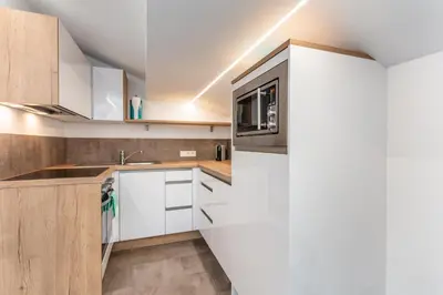 Küche/Küchenzeile in der Unterkunft Ferienwohnung Steinplatte