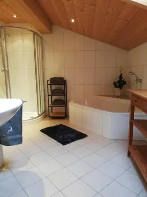 Ein Badezimmer in der Unterkunft Hahnenkammblick