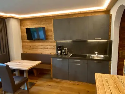 Küche/Küchenzeile in der Unterkunft Almhof Kitzlodge - Alpine Lifestyle Hotel