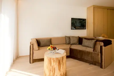 Ein Sitzbereich in der Unterkunft Geniesserhotel Minglers Sportalm 4 Sterne Superior