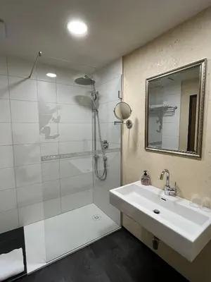Ein Badezimmer in der Unterkunft Hotel Goldener Löwe