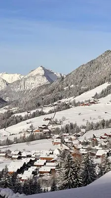 Ein allgemeiner Bergblick oder ein Berglick von der Ferienwohnung aus
