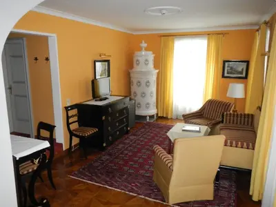 Ein Sitzbereich in der Unterkunft Hotel Tiefenbrunner