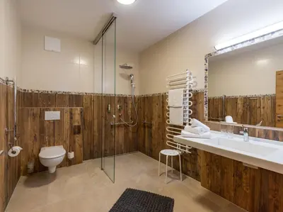 Ein Badezimmer in der Unterkunft Hotel Alpenpanorama