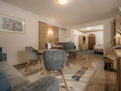 Ein Sitzbereich in der Unterkunft Platzlhof - Mein Hotel im Zillertal