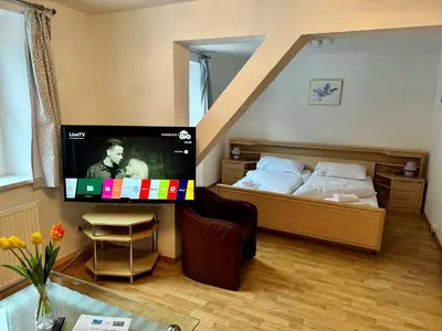 TV/Unterhaltungsangebot in der Unterkunft Alpenlodge, Ferienwohnung 6