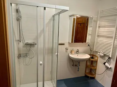 Ein Badezimmer in der Unterkunft Alpenlodge, Ferienwohnung 11