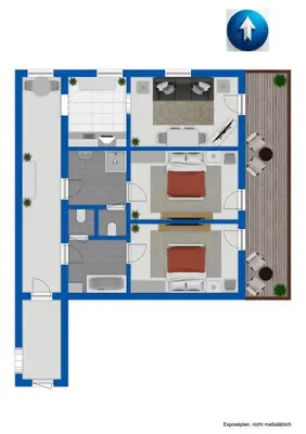 Grundriss der Unterkunft Alpenlodge, Ferienwohnung 12