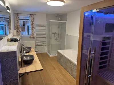 Ein Badezimmer in der Unterkunft Alpenlodge, Ferienwohnung 17