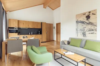 Küche/Küchenzeile in der Unterkunft All-Suite Resort Fieberbrunn inkl Aubad-Eintritt im Winter und im Sommer inkl Lauchsee Eintritt