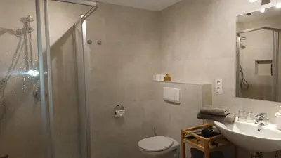 Ein Badezimmer in der Unterkunft Ledererhof