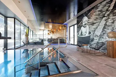Ein Sitzbereich in der Unterkunft Hotel Penzinghof