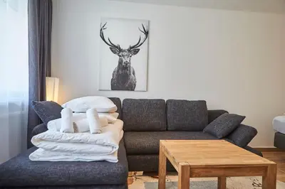 Ein Sitzbereich in der Unterkunft Appartement Timeout