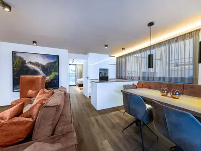 Ein Sitzbereich in der Unterkunft Apartment in Bramberg with Mountain Views