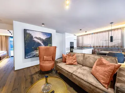 Ein Sitzbereich in der Unterkunft Apartment in Bramberg with Mountain Views