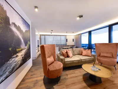 Ein Sitzbereich in der Unterkunft Apartment in Bramberg with Mountain Views