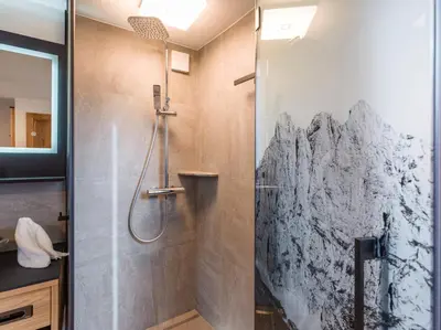 Ein Badezimmer in der Unterkunft Dorfkaiser Appartements
