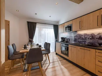 Küche/Küchenzeile in der Unterkunft Dorfkaiser Appartements