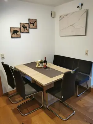 Ein Sitzbereich in der Unterkunft Ferienwohnung Magdalena