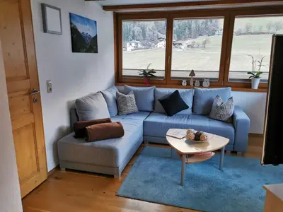 Ein Sitzbereich in der Unterkunft Ferienwohnung Magdalena