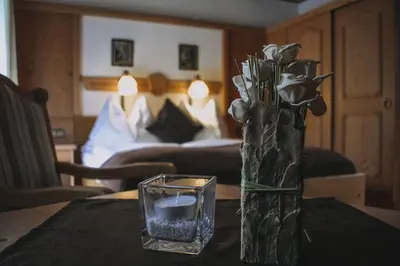 Ein Bett oder Betten in einem Zimmer der Unterkunft Landhaus Andrea Saalbach