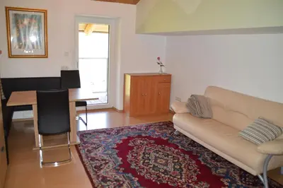 Ein Sitzbereich in der Unterkunft Ankirchen Apartments