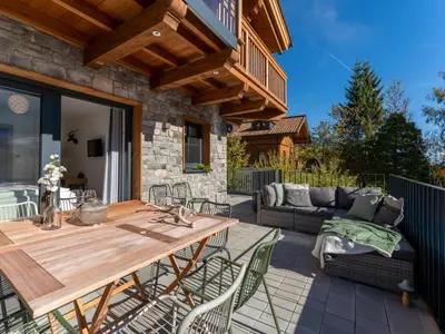 Ein Balkon oder eine Terrasse in der Unterkunft Tauernlodge Berglust