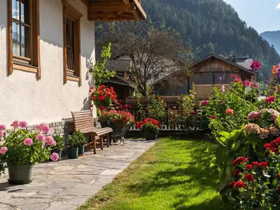 Ein Garten an der Unterkunft Haus Stock