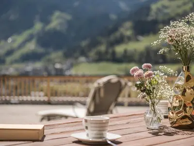 Ein allgemeiner Bergblick oder ein Berglick von der Ferienwohnung aus