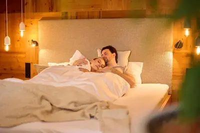 Ein Bett oder Betten in einem Zimmer der Unterkunft Landhotel Schermer