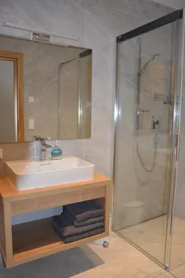 Ein Badezimmer in der Unterkunft Panorama Wohung