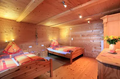 Ein Bett oder Betten in einem Zimmer der Unterkunft Appartement Bergfried