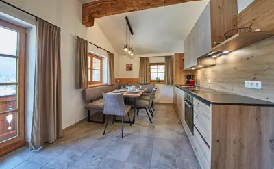 Küche/Küchenzeile in der Unterkunft Feriengut Streitberg Appartements
