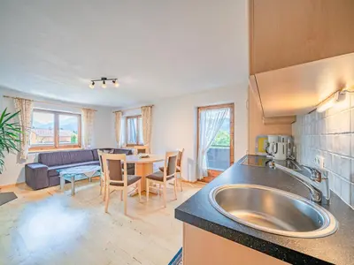 Ein Sitzbereich in der Unterkunft Chalet Josef