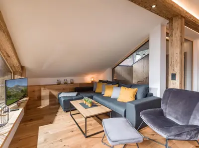 Ein Sitzbereich in der Unterkunft Haus Prem
